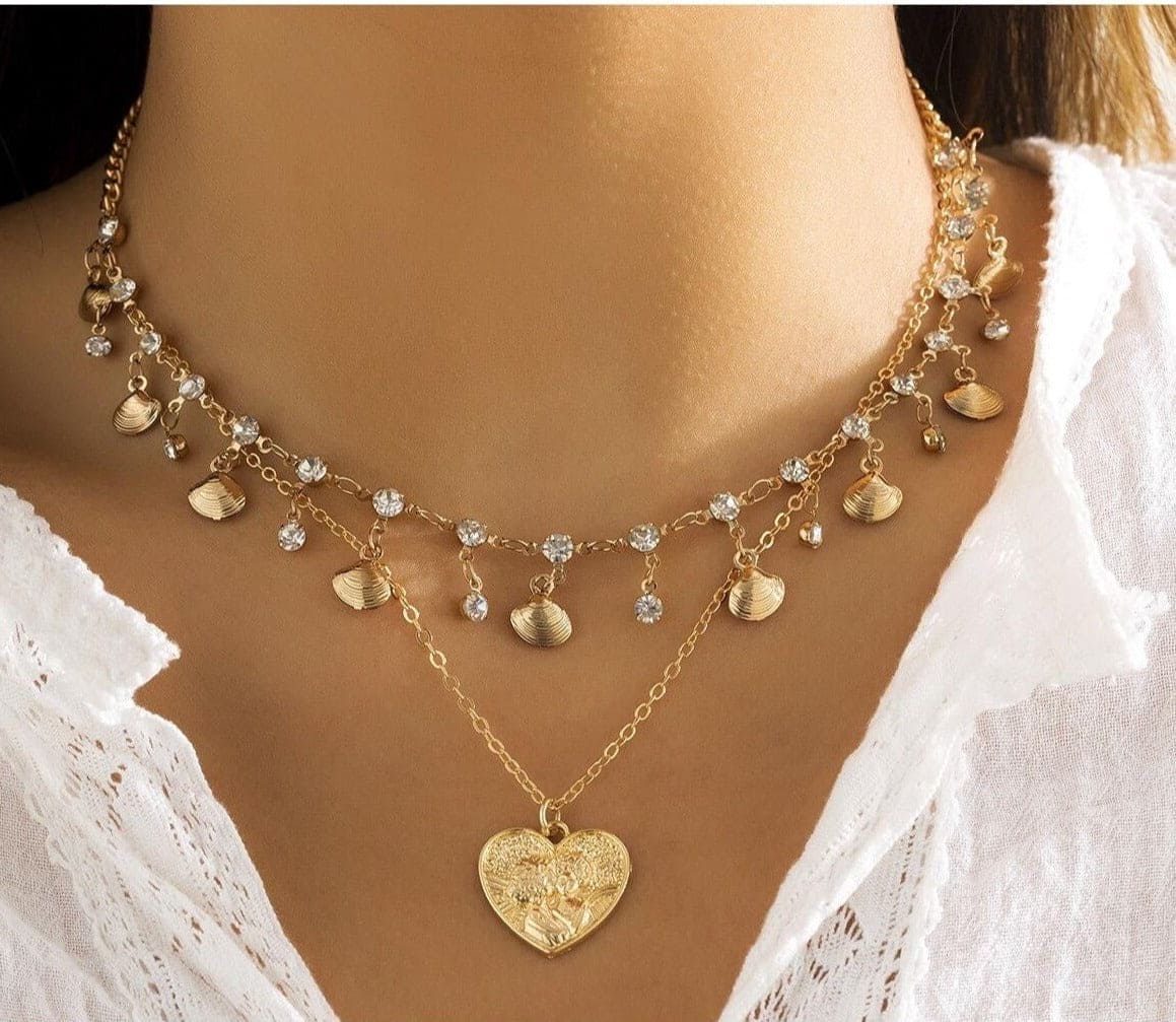 Chunky Collar Necklaces, Statement Pendant Necklaces For Women, Boho Shiny Rhinestone Sequin Pendant Necklace Women