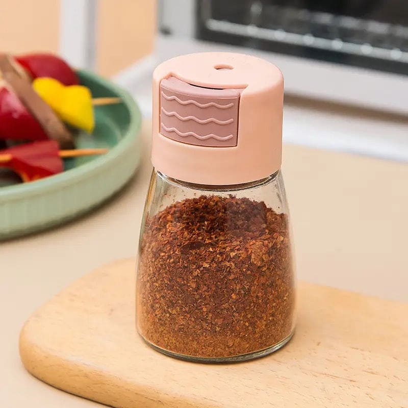 Metering Salt Shaker, Quantitative Salt Shaker, Press Salt Shaker, Seasoning Spice Jar Can, Kitchen Spice Seasoning Bottle, Push Type Salt Dispenser, Cap Sealed Cruet Condiment Seasoning Jars