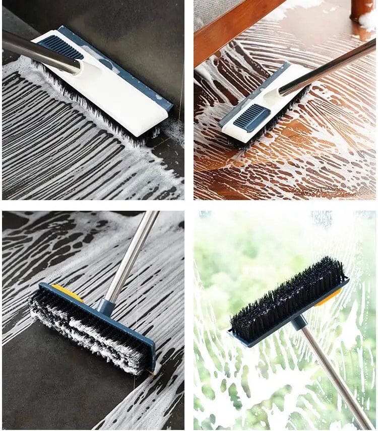 Comb Cleaning Wiper, Adjustable Floor Cleaning Brush, Bathroom Wiper Kitchen Tile Cleaning Tools, 2 in 1 Floor Scrubber Cleaning Grout Brush With Comb, Grout Scrubbing Brush Long Handle Tile Cleaning Brush, Bathroom Kitchen Tile Crack Cleaning Brush