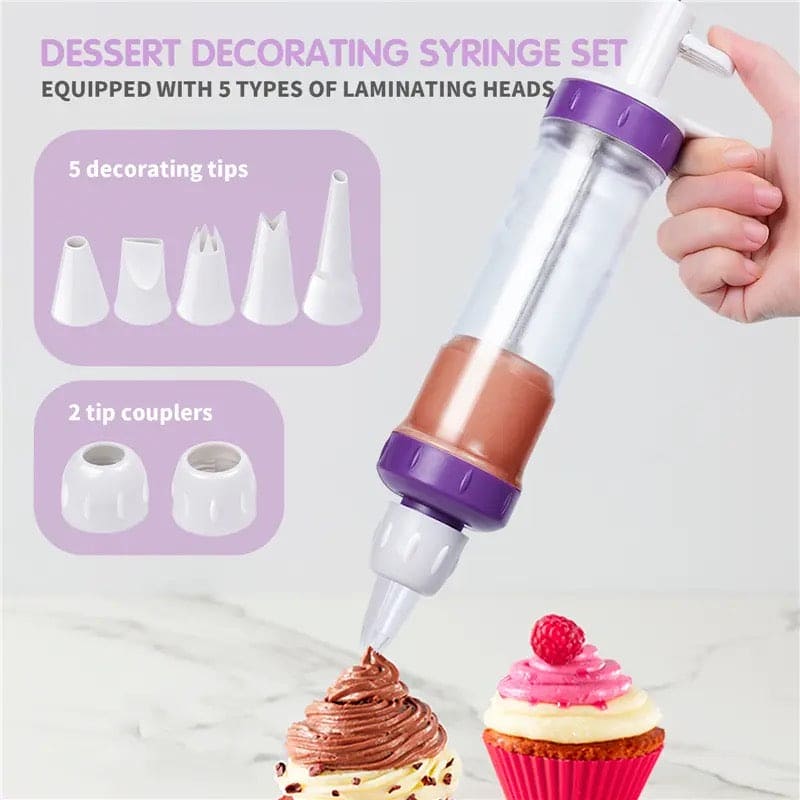 Dessert Ice Injector, Handy Cake Decorating Tool. Dessert Decoration DIY Pastry Syringe, Cake Decorating Tool, Cupcake Filling Injector, Wilton Dessert Decorator Plus Cake Decorating And Icing Tool, Cake Cream Piping Syringe