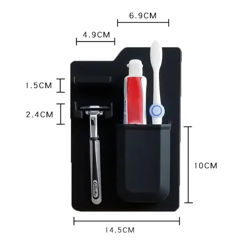 Mighty Silicone Toothbrush Holder, Toothbrush wall Holder Shaver Razor Organizer, Bathroom Mirror Shower Organizer, Bathroom Storage Rack, Multifunctional Wall Mounted Silicon Holder