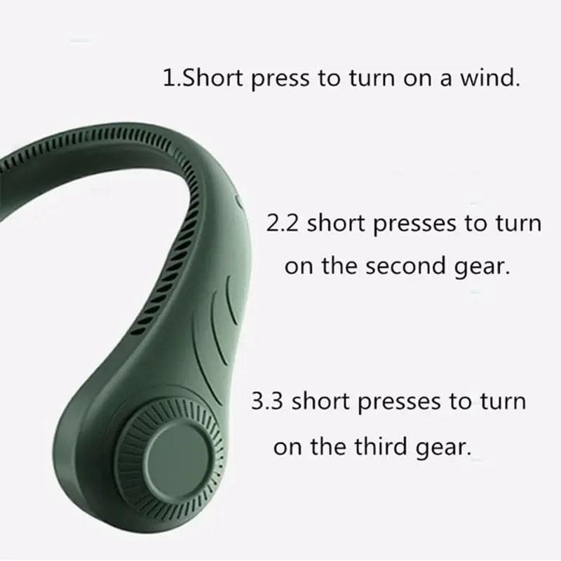 Portable Neck Fan, Bladeless Hanging Neck Fan, Summer Traveling Outdoo β  eveen.pk