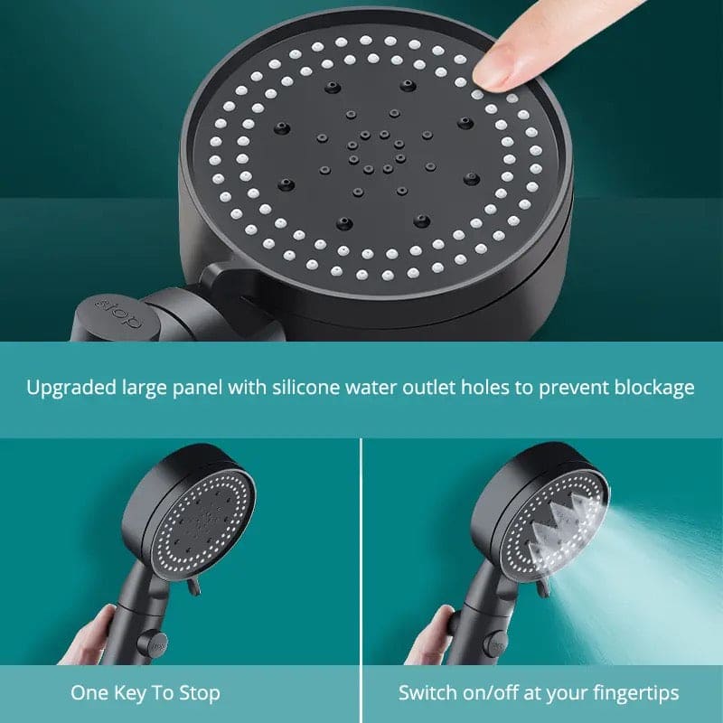 Rainfall Shower Head, Multifunctional High Pressure Shower Head, 4 In 1 Bathroom Shower Sprayer, High Pressure Handheld Shower Spray Nozzle, One Water Stop Function Shower Head, Home Bath Shower Nozzle Water Heater Filter Shower
