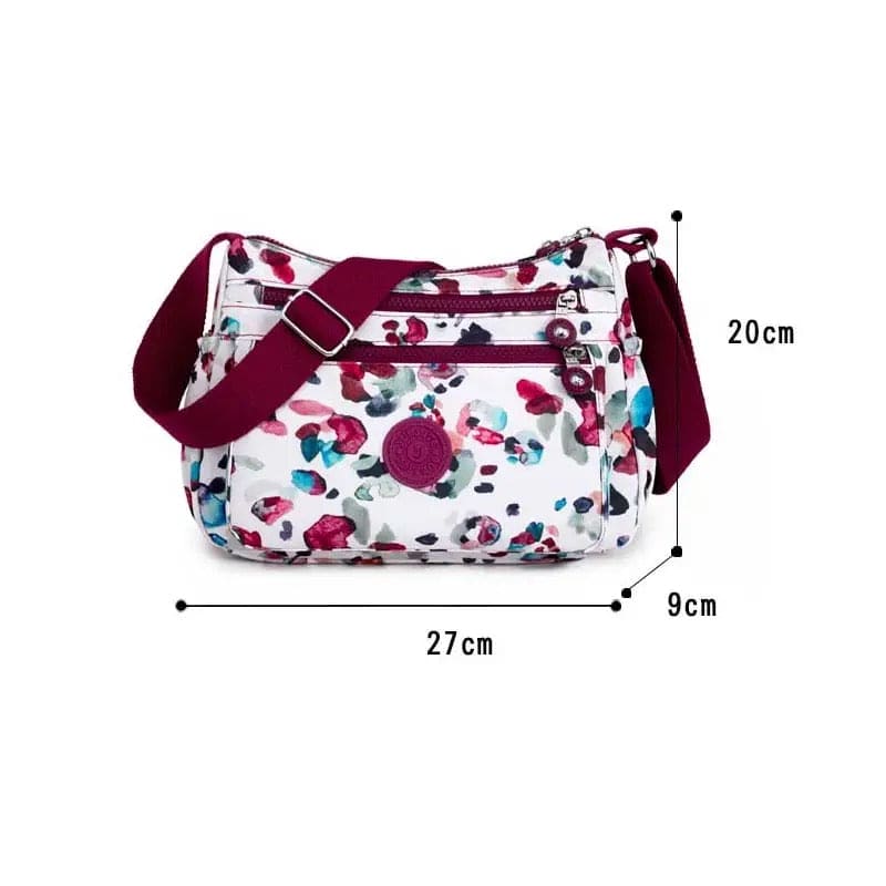 Graphic Crossbody Bag, New Zippers Printed Handbags, Floral Shoulder Bag, Rural Style Fashion Women Bag, Multi Pocket Bag, Large Capacity Printed Shoulder Bag, Oxford Mommy Crossbody Bags, Parachute Crossbody Bag