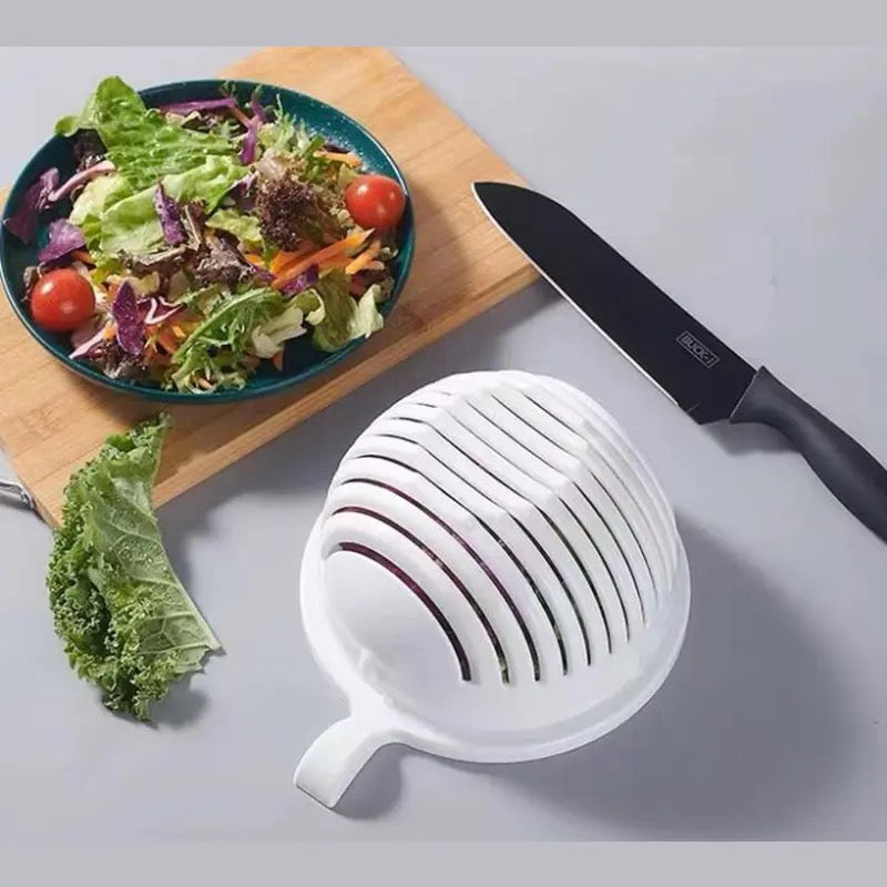 Salad Cutter Bowl, Snap Salad Cutter Bowl, Multifunctional Fast Strainer Salad Cutter Bowl, Household Fruit Salad Bowl, Button Style Salad Cutting Bowl, Strainer Fresh Salad Slicer Bowl, Magical Salad Maker
