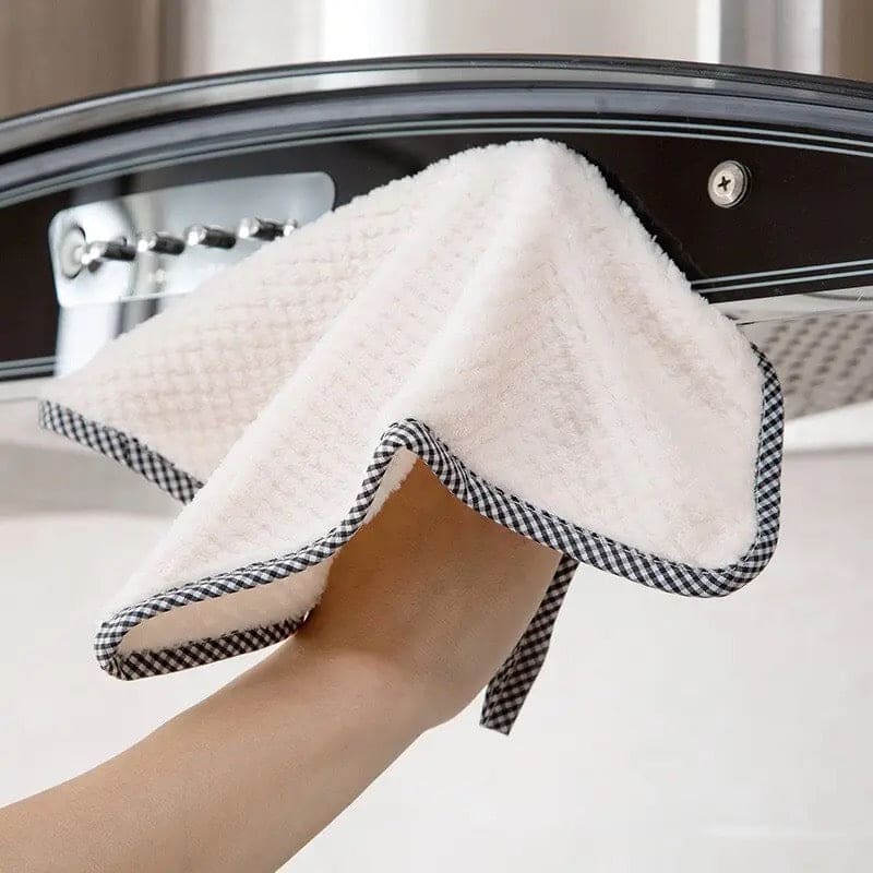 Microfiber Cleaning Towel, Kitchen Daily Dish Towel, High-efficiency Cleaning Thickened Cloth, Coral Fleece Handable Hand Towel, Bathroom Kitchen Towel, Absorbent Wipe Plush Hand Towel, Multipurpose Cleaning Cloths