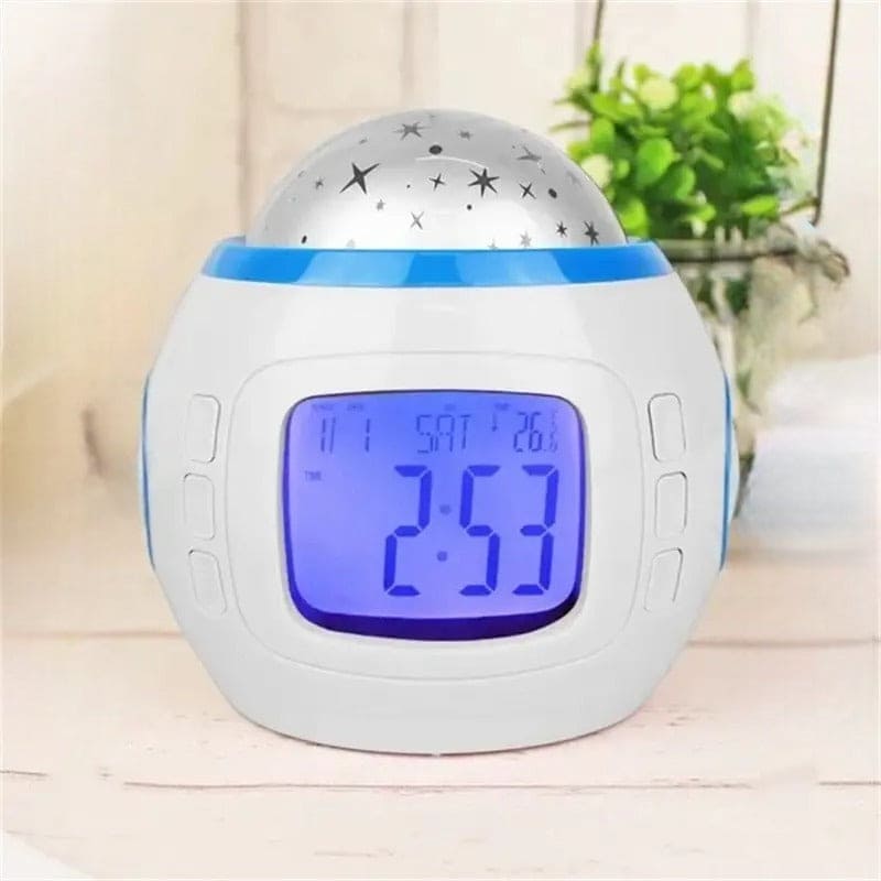 Projector Alarm Clock, Music Alarm Clock, Starry Star Sky Projection Digital Clock, Children Room Projector Lamp Night Light Project, Ceiling Projection Alarm Clock Music Lamp, Bedroom Night Light Digital Alarm Clocks LED Projector
