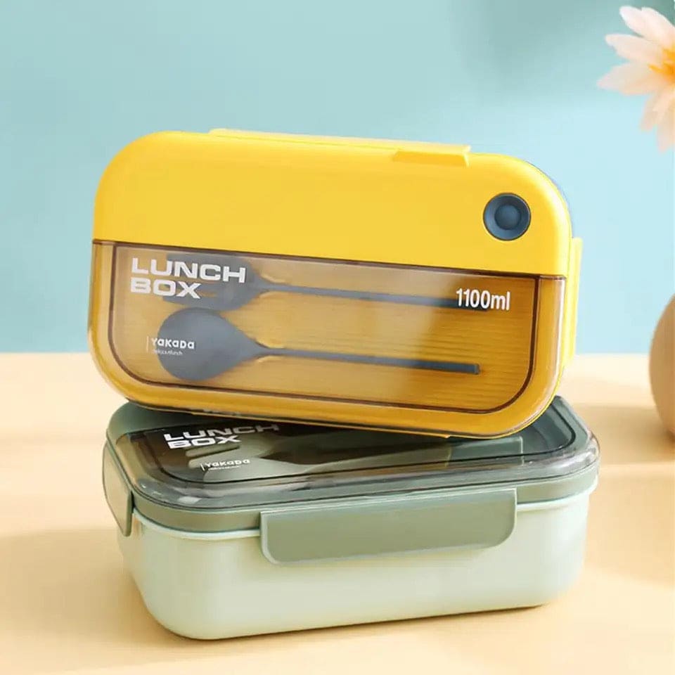 2 Compartment Lunch Box, Convenient Sealed Bento Lunch Box, Picnic Hiking Lunch Container, Detachable Food Container With Fork Spoon, Child's Student Adults Food Containers