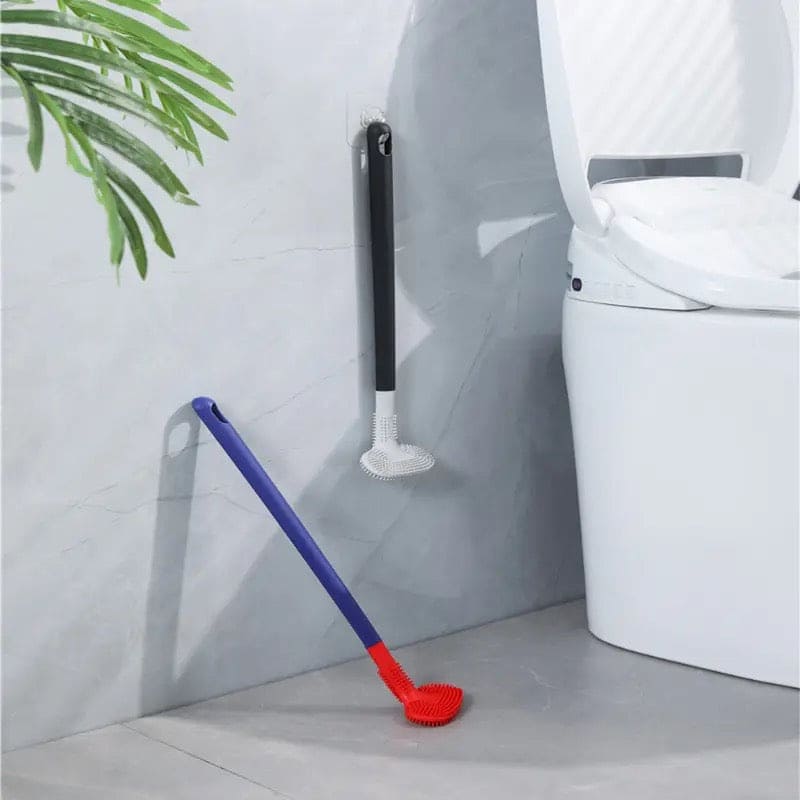 Toilet Bowl Cleaner Brush, Long Rounded Grip Wall Mounted Silicone Toilet Brushes, Dead Angle Soft Hair Cleaning Toilet Brush, Wall Mounted Silicone Toilet Brush, Silicone Golf Toilet Cleaning Brush, Tub Cleaning Brush, Flexible Bendable Toilet Brush