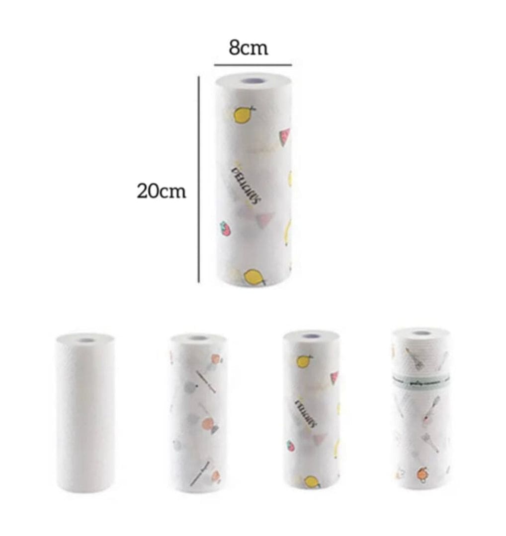 Reusable 50 Sheets Tissue Roll, Cleaning Paper Towels, Disposable Wet And Dry Lazy Rag, Kitchen Cleaning Liquid Absorbent Paper, Professional Standard Tissue Paper Roll, Non Woven Necessities Clean Cloth Rag