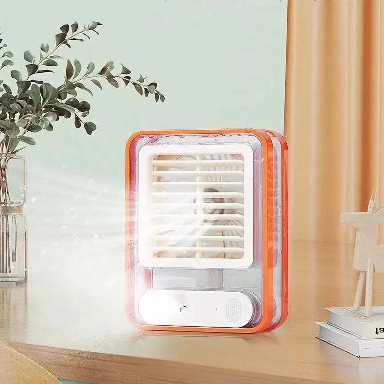 Portable Desktop Air Conditioner, USB Mini Air Cooler Fan, Water Cooling Fan, 500 ml Water Tank USB Personal Cooler, Quiet Mini Desktop Cooling Fan for Indoor Outdoor, Personal Humidifying Air Fan, Air Cooler Desk Fan for Office Kitchen Home