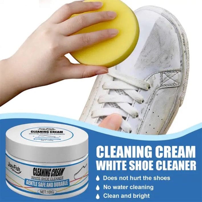 Shoes Cleaning Cream, Shoes Stain Whitening Cleansing Cream, Shoe Yellow Edge Cleaner With Sponge, Multifunctional Cleaning Shoe Whitener, Shoes Suede Cleaner, Leather Shoe Cleaning Cream, Little White Shoe Cleaner, 200gm White Shoe Cleaner