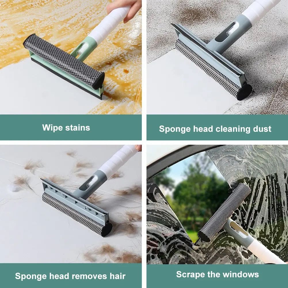 Multifunctional Window Spray Wiper, Double Sided Window Cleaner Squeegee Wiper, Glass Wiper for Bathroom Mirror Windshield, 3 in 1 Spray Scrape Cleaning Tool, Household Kitchen Bathroom Cleaning Wiper