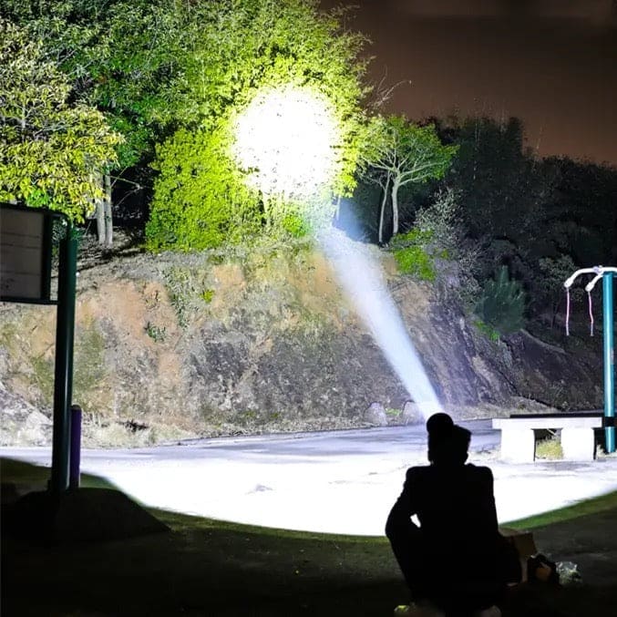 Portable Search Light, Big Beam Long Range Flashlight, Lantern Outdoor Patrol Flashlight, USB Rechargeable Waterproof Torch, Mountable Bracket Handheld Searchlight, 3 Modes Handheld Spotlight, Hiking Camping Emergency Lamps