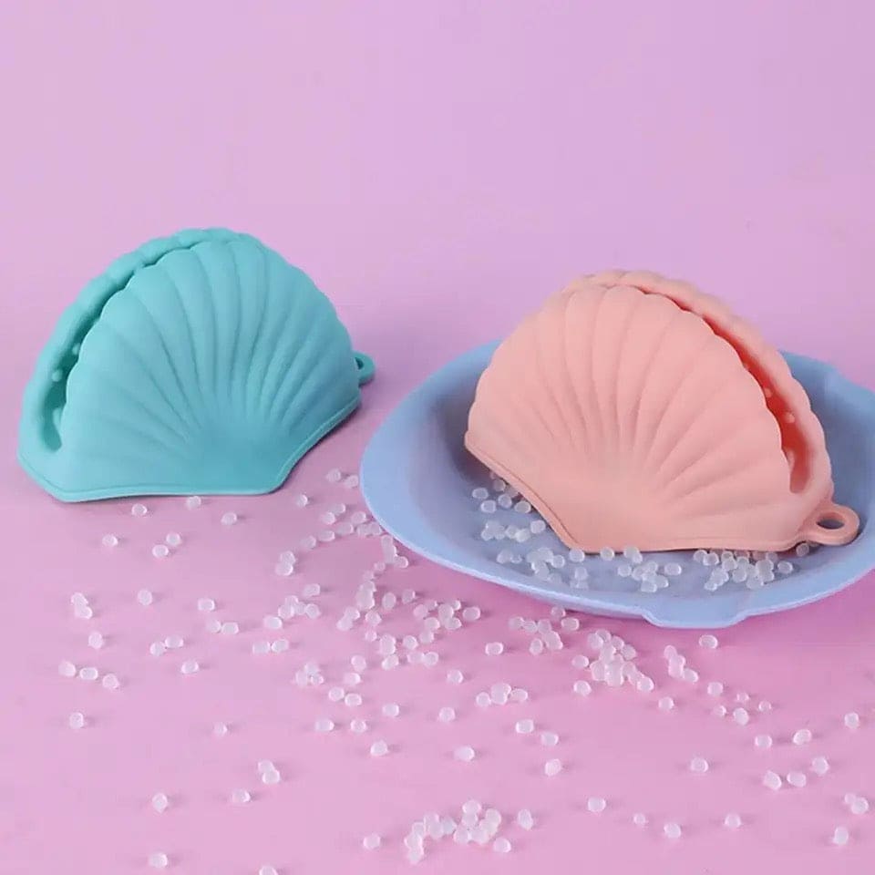 1 Pair Sea Shell Pot Gripper,  Kitchen Pinch Grip, Durable Silicon Glove Clip, High Resistant Soup Pot Grip Cover, Anti Slip Silicone Oven Mitts, Anti-Slip Pot Hot Handle Holders