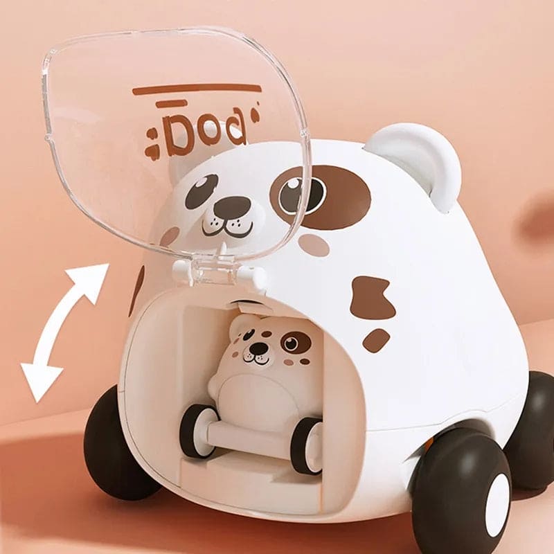 Montessori Baby Toy Car, Animals Pull Back Cars, Cute Pet Catapult Car Toy, Mini Inertia Car, Cartoon Push Press Power Toy, Plastic Push and Go Car, Funny Animals Pull Back Cars for Kids, Parent Child Interactive Toy