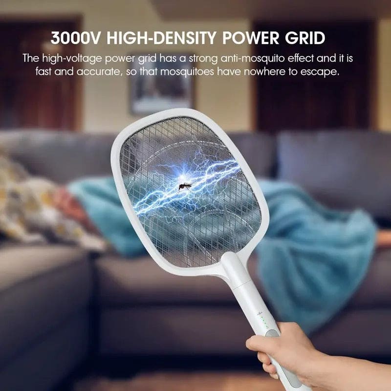 Handheld Electric Mosquito Swatter Racket, 2 in 1 Electric Bug Zapper, Mosquitoes Trap Lamp & Racket, Anti Mosquito Fly Trap, Home Bug Insect Racket, Electric Fly Swatter Racket, USB Rechargeable Electric Fly Swatter For Home and Outdoor