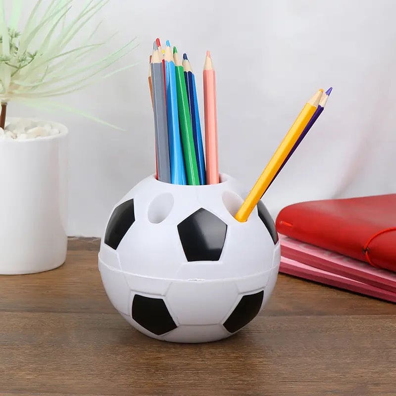 Football Desk Organizer, Creative Football Pen Holder, Desktop Soccer Shape Style Pencil Container, Multifunctional Pen Pencil Holder