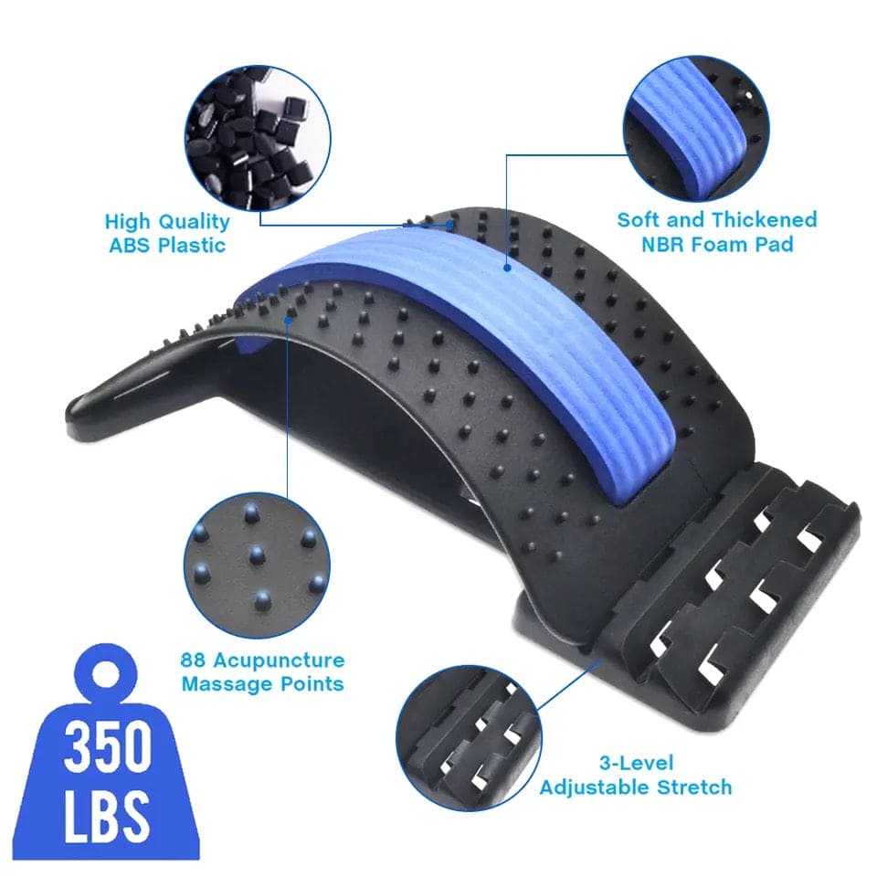 Magnetic Back Stretcher, Magic Back Support Spine Stretcher with Foam Pad, Back Massager Stretcher, Multi Level Back Stretcher, Back Stretching Device, Back Massager for Bed, Magic Stretch Fitness Lumbar Support, Spinal Curve Back Stretcher