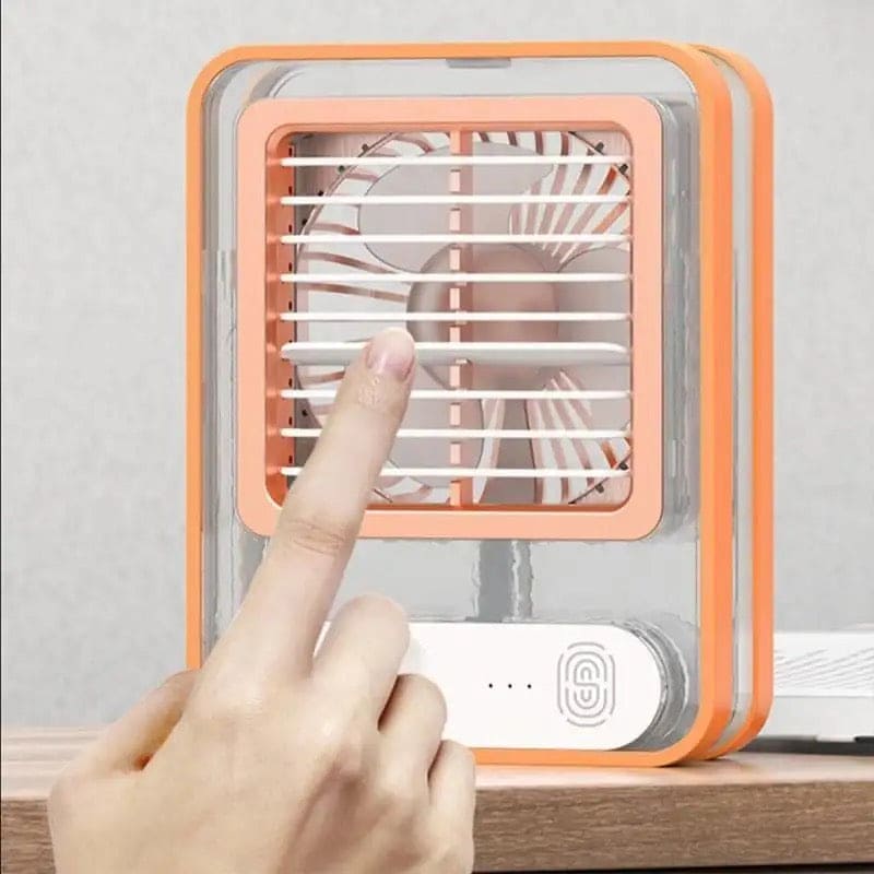 Portable Desktop Air Conditioner, USB Mini Air Cooler Fan, Water Cooling Fan, 500 ml Water Tank USB Personal Cooler, Quiet Mini Desktop Cooling Fan for Indoor Outdoor, Personal Humidifying Air Fan, Air Cooler Desk Fan for Office Kitchen Home