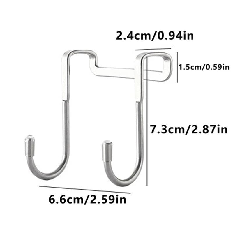 Double S Shaped Hook, Multipurpose Hook, Door Back Clothes Hanger, Over The Door Drawer Cabinet Hook, Stainless Steel Free Punching Hook, Kitchen Bathroom Cabinet Storage Hanger