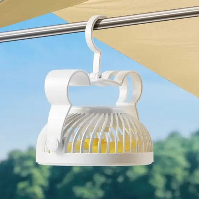 Desk Fan USB Oscillating Table Fan 360° Rotation Fan With Night Breathing Light, Portable Noiseless Fan With Hook