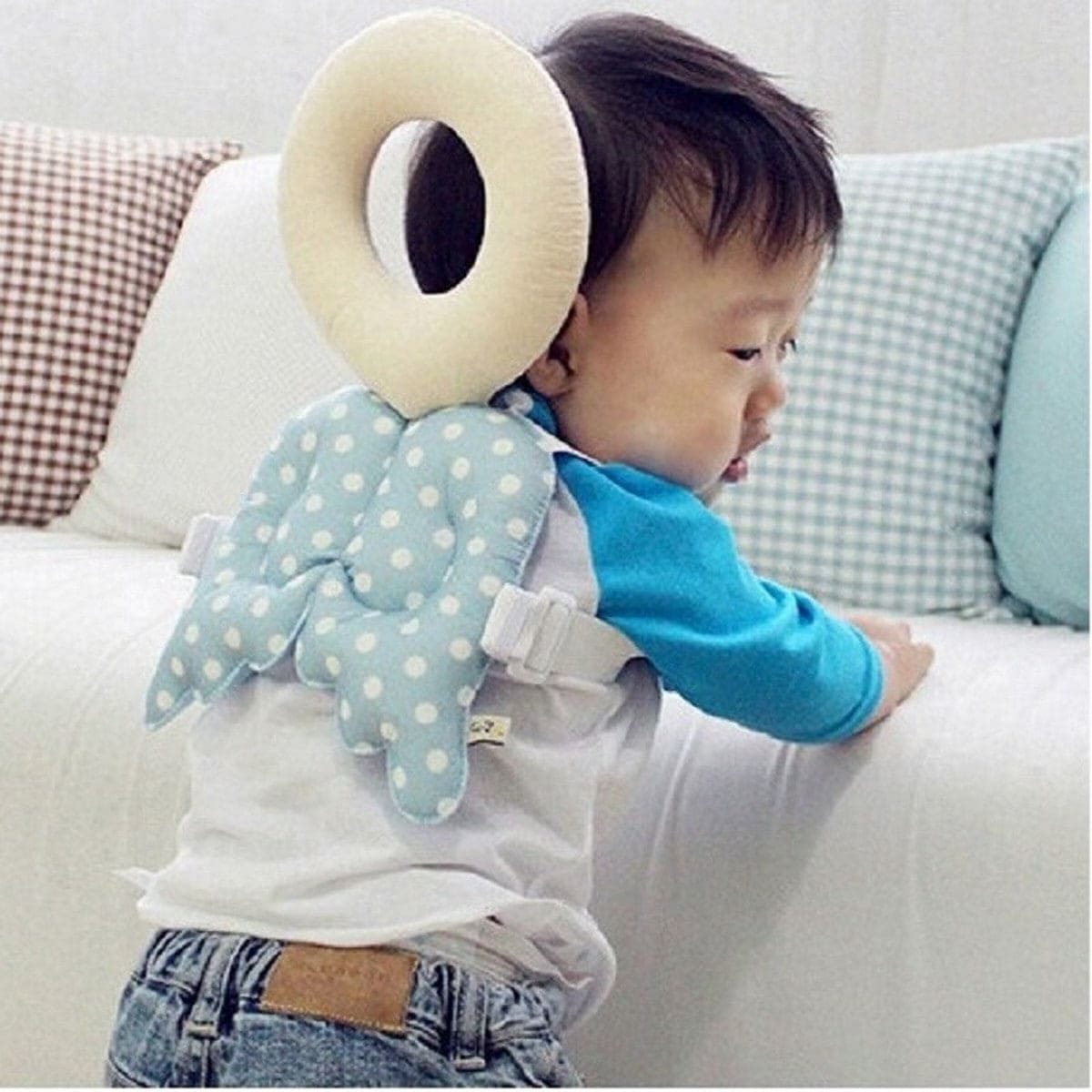 Baby Ring Pillow, Walking Backpack Cushion, Wings Bee Fall Anti Pillow, Newborn Head Back Protector, Baby Toddlers Head Safety Pad, Adjustable Infant Safety Pad for Baby, Baby Back Protection Cushion, Anti-Crash Nursing Cotton Pillow Cushion