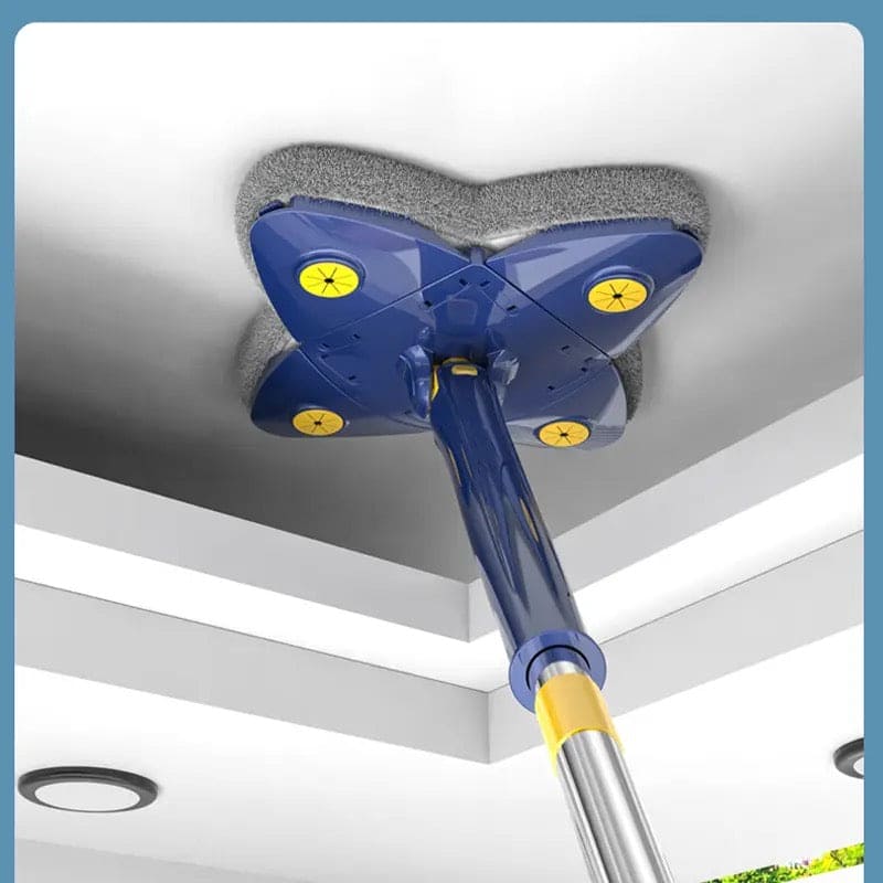 Butterfly Foldable Twisted Mop, Four Leaf Grass Wringing Mop, Self Wringing Water Household Ceiling Cleaner, Twist Clover Magic Mop, Home Ceiling Dusting Brush Mop, Multipurpose Dust Corner Cleaning Mop, New Adjustable 360° Rotating Cleaning Mop