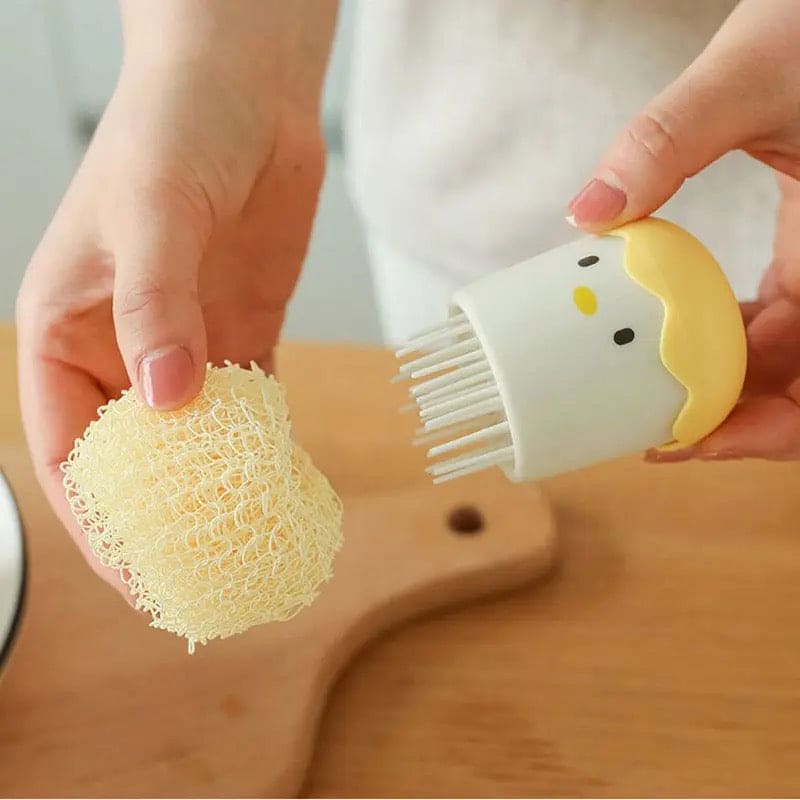 Cute Egg Kitchen Cleaning Brush, Detachable Nano Pot Washing Brush, Eggshell Chicken Dish Cleaning Brush, Stovetop Decontamination Brush Cleaning Ball With Handle, Cartoon Cleaning Ball Dishwashing Brush Pot