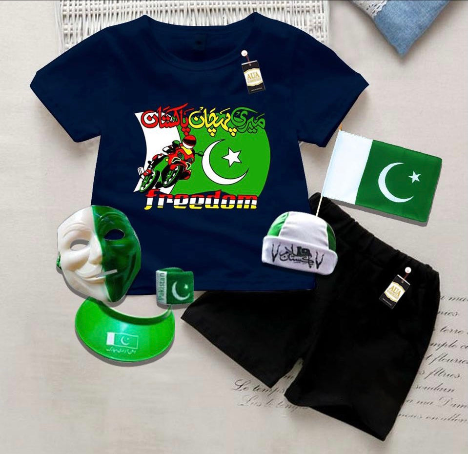 Pakistan Mere Pehchaan kids Suit, Independence Day Kids Suit, 14 August Kid Suit, Independence Day Kid Dress