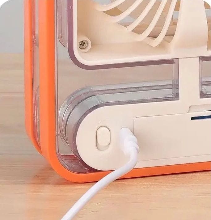 Portable Desktop Air Conditioner, USB Mini Air Cooler Fan, Water Cooling Fan, 500 ml Water Tank USB Personal Cooler, Quiet Mini Desktop Cooling Fan for Indoor Outdoor, Personal Humidifying Air Fan, Air Cooler Desk Fan for Office Kitchen Home