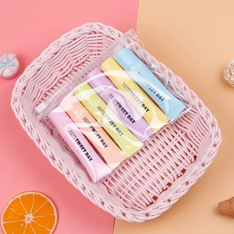 6 Pcs Sweet Day Highlighter, Toothpaste Style Candy Color Highlighter, Swing Cool Highlighters Pens, Office School Stationary Accessories