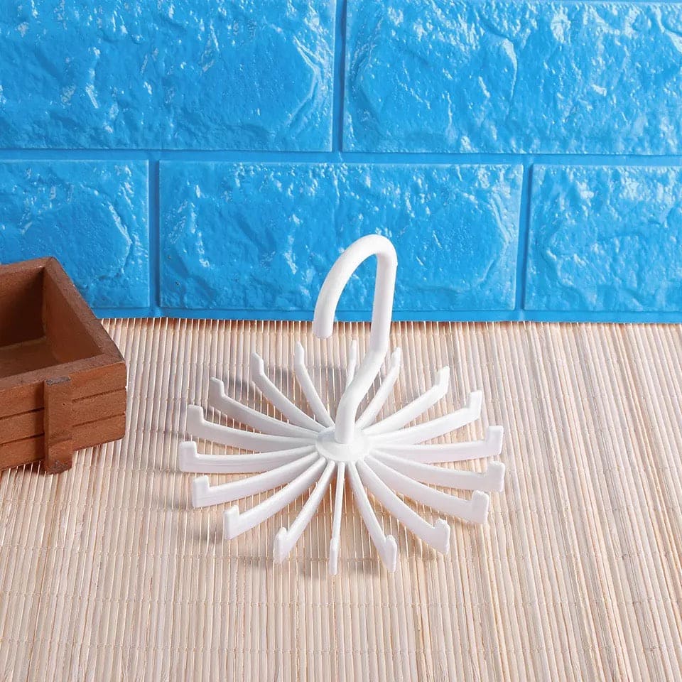 Tie Hanger, Twirl Tie Rack Holder, 20 Claw Rotating Scarf Hangers, Belt Scarves Hooks Hanger, Clothing Accessory Hanging Hook, Adjustable Tie Racks for Closet Organizer, Plastic Portable Tie Rack For Closets