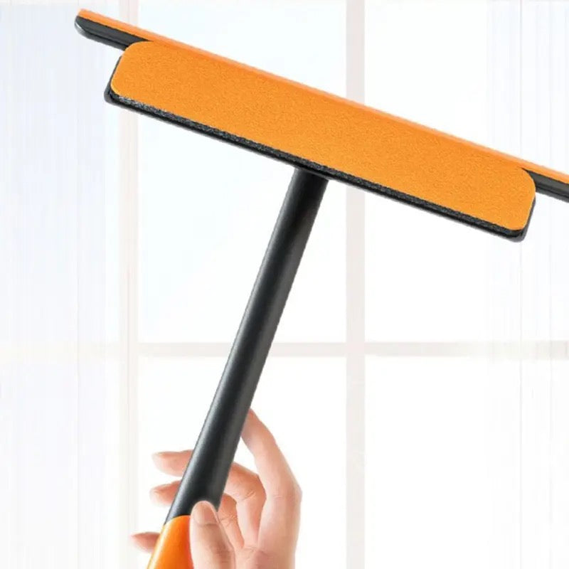 3 In 1 Multifunctional Viper Brush, Glass Viper Cleaning Scrubber With Duster, Adjustable Handle Window Cleaner Wiper, Net Screen Cleaning Brush, Household Bathroom Kitchen Glass Scraper Cleaner, Rotatable Silicone Squeegee