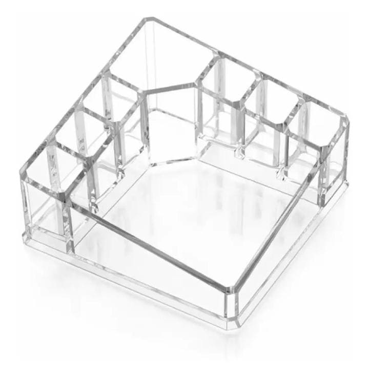 Transparent Triangle Lipstick Case, 8 Grid Acrylic Storage Box, Cosmetic Display Stand, Crystal-like Cosmetic Jewelry Storage Box, Transparent Makeup Storage Box, Eye Shadow Display Stand Holder, Bathroom Skincare Organizer, Desk Cosmetic Shelf