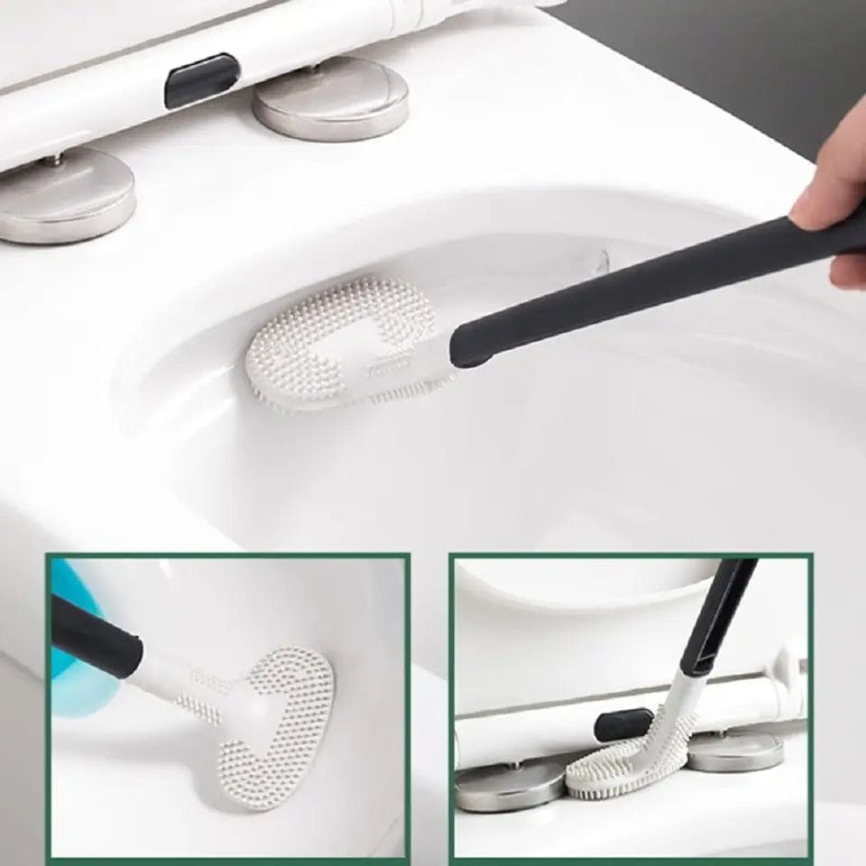 Toilet Bowl Cleaner Brush, Long Rounded Grip Wall Mounted Silicone Toilet Brushes, Dead Angle Soft Hair Cleaning Toilet Brush, Wall Mounted Silicone Toilet Brush, Silicone Golf Toilet Cleaning Brush, Tub Cleaning Brush, Flexible Bendable Toilet Brush