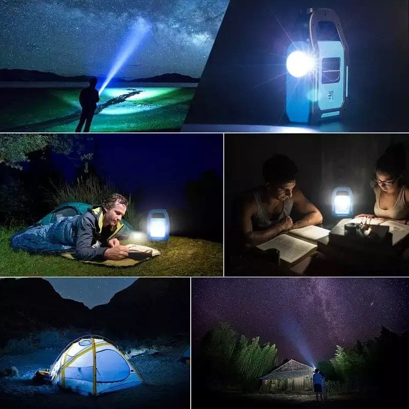 3 In 1 Solar Lantern, USB Rechargeable Hand Lamp, Handheld Work Light Flashlight, Multifunctional Waterproof Emergency Handheld Lamp, 3 Light Spotlight