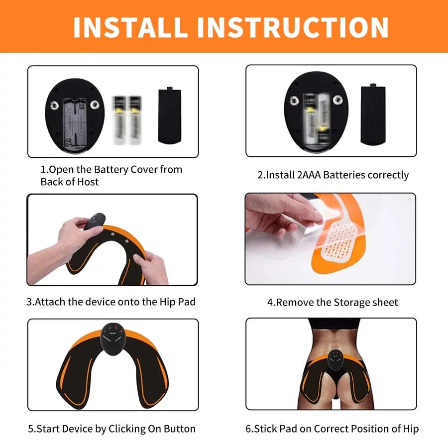 EMS Hip Massager, U Shape Hip Pad, Abdominal Muscle Trainer, Unisex Hip Slimming Massager, Losing Weight Lifting Massager, Hip Muscle Massager, Hip Body Shaper, Hip Trainer Abdominal Machine, Electric Muscle Stimulator