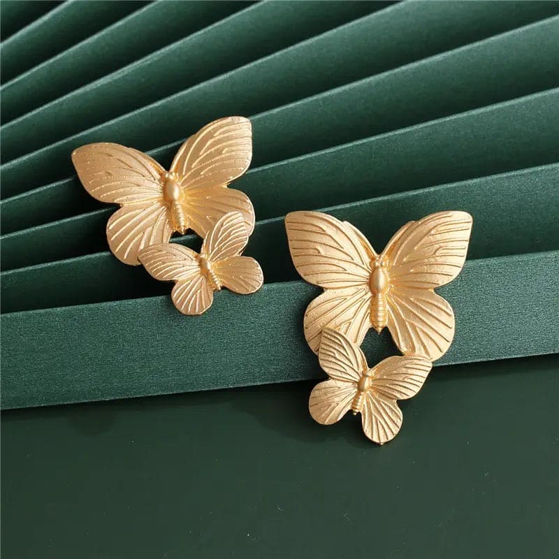 Double Butterfly Earrings, Butterfly Insect Individual Stud Earrings, Butterfly Geometry Stud Earrings For Women, Vintage Butterfly Drop Earrings Jewellery