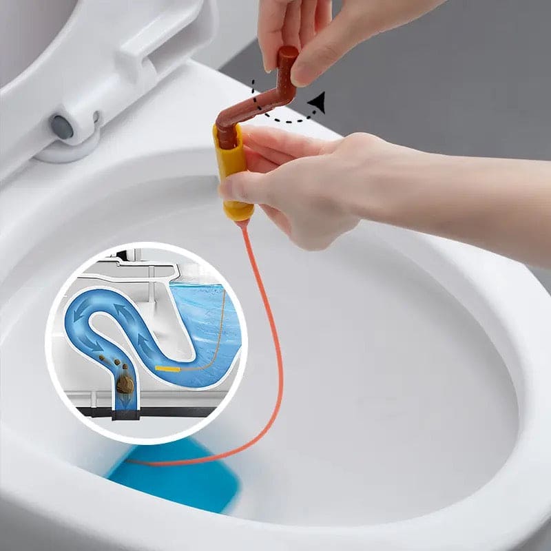 Flexible Sink Cleaning Brush, Pipe Draining Brush With Rotating Handle, Drain Weasel Sink Snake Cleaner with New Molded Tip, Clog Plug Hole Remover Tool, Multifunctional Cleaning Claw Hair Catcher, Kitchen Bathroom Cleaning Tools