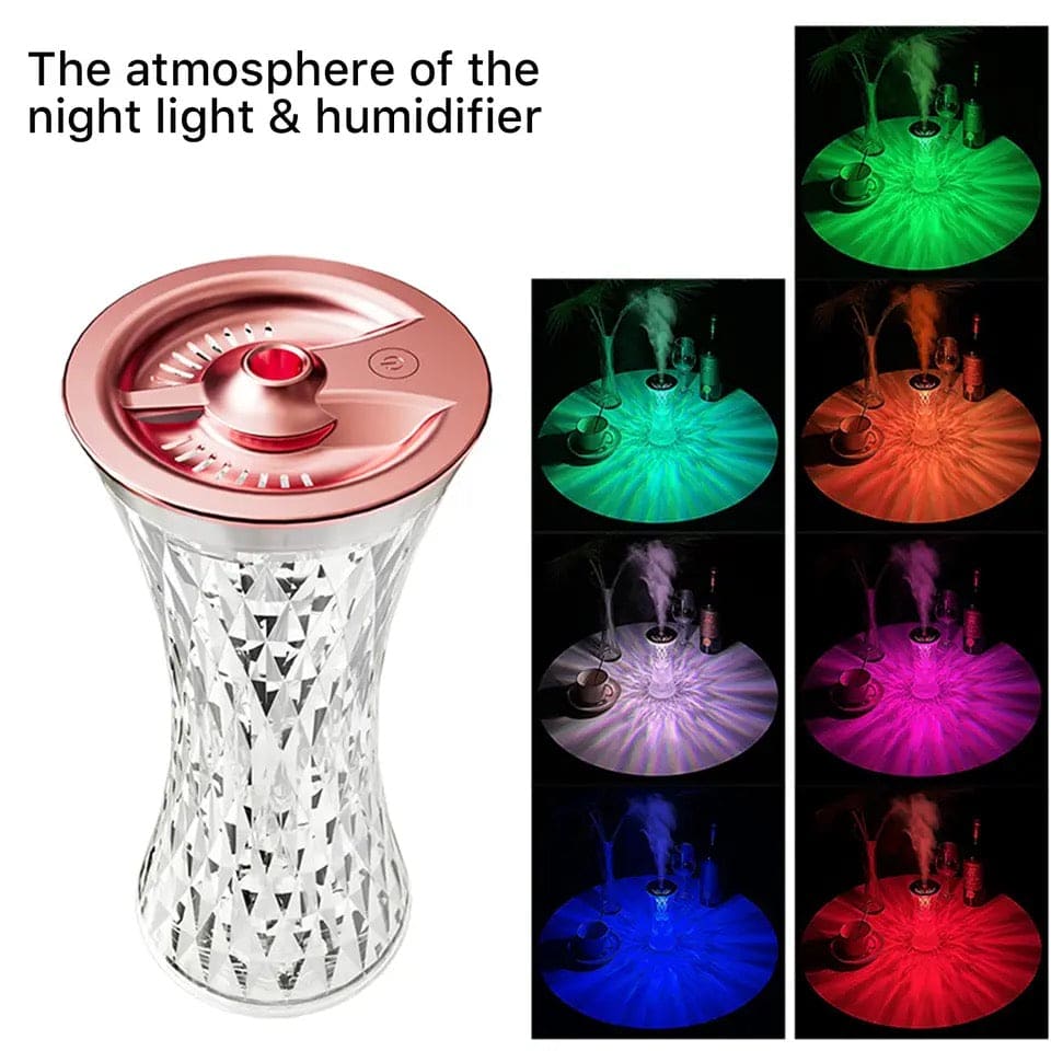 Crystal Lamp Air Humidifier, 2 In 1 Crystal Humidifier, LED Atmosphere Room Decoration Home Lights, USB Air Purifier Aroma Diffuser, Night Lamp Humidifier Decoration, Portable Aroma Oil Diffuser, Home Office Car Air Purifier With Led Night Lights