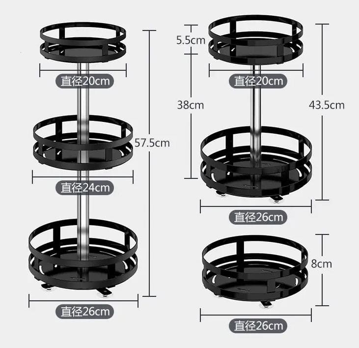 Revolving Storage Rack, Multifunction Rotating Spice Organizer, Seasoning Condiment Container, Kitchen Storage Rack Shelf, Rotatable Sliding Drawer Shelf, Multilayer Rotating Corner Storage Rack, 360° Rotation Spice Bottles