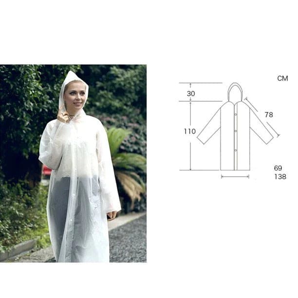 Hooded Rain Coat, Women Men Impermeable Thickened Waterproof Raincoat, Tourism Outdoor Hiking Rain Poncho Raincoat, Universal Travel Rain Jacket,  Loose Simple Long Sleeve Rain Jacket, Transparent Thickened Rain Coat