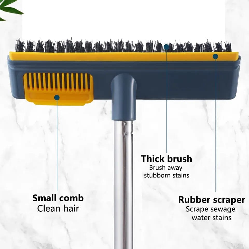Comb Cleaning Wiper, Adjustable Floor Cleaning Brush, Bathroom Wiper Kitchen Tile Cleaning Tools, 2 in 1 Floor Scrubber Cleaning Grout Brush With Comb, Grout Scrubbing Brush Long Handle Tile Cleaning Brush, Bathroom Kitchen Tile Crack Cleaning Brush