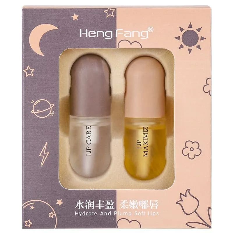 Heng Feng Lip Balm, Natural Lip Oil, Mini Capsule Lip Gloss, Lip Oil Makeup, Transparent Moisturizing Agent Gloss, Natural Plumping Lip Serum Hydrating Plump Gloss