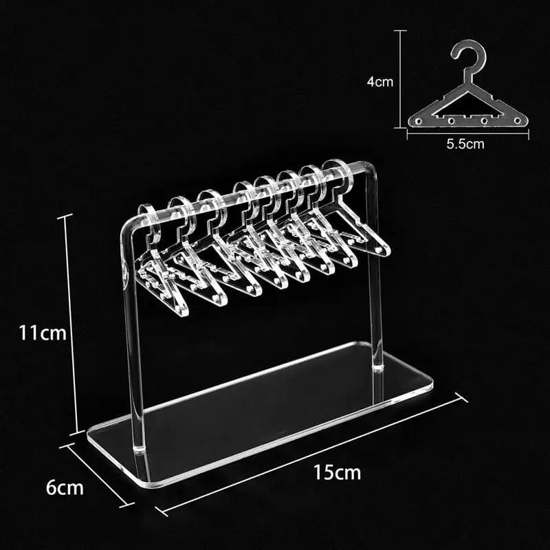 Acrylic Hanger Earring Display Stand, Mini Cute Coat Hanger Stand, Tabletop Jewelry Display Organizer Rack, Hanging Jewelry Organizer, Show Case Earring Hook, 8pcs Coat Hanger Earrings Holder
