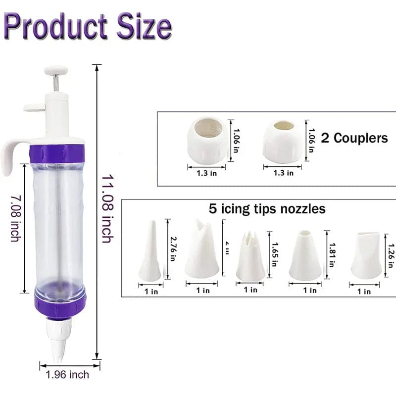 Dessert Ice Injector, Handy Cake Decorating Tool. Dessert Decoration DIY Pastry Syringe, Cake Decorating Tool, Cupcake Filling Injector, Wilton Dessert Decorator Plus Cake Decorating And Icing Tool, Cake Cream Piping Syringe