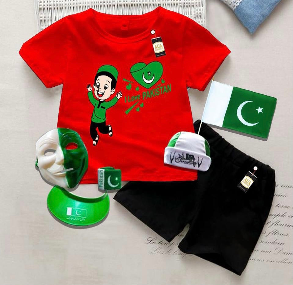 I Love Pakistan Kid Suit, 14 August Kids Dress, Pakistan Independence Day Kid Dress