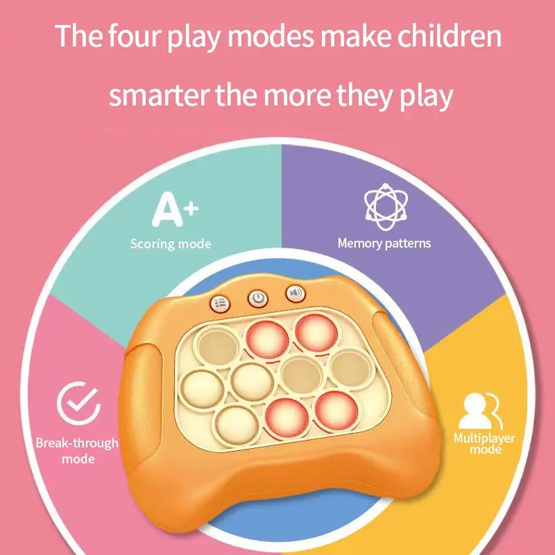 Console Pop Up Toy, Quick Push Game Machine, Light Bubble Puzzle Toy, Electronic Squeeze Poppet Sensory Push Pop Bubble Toy, Anti Pressure Whack A Mole Toy, Autism Sensory Toys for Boys Girls, Rapid Push Puzzle Game