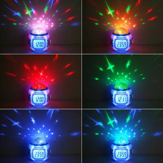 Projector Alarm Clock, Music Alarm Clock, Starry Star Sky Projection Digital Clock, Children Room Projector Lamp Night Light Project, Ceiling Projection Alarm Clock Music Lamp, Bedroom Night Light Digital Alarm Clocks LED Projector